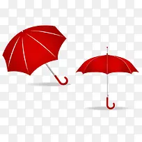红色手绘雨伞