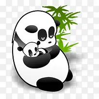 中国的熊猫竹子母子温馨感人