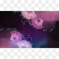 紫色手绘梦幻雨伞