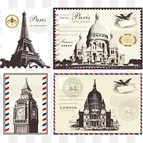地标建筑邮票