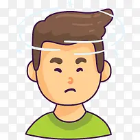 卡通患病晕头的人