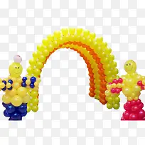 黄色和小人造型气球门