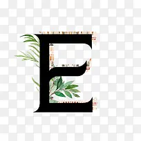 水彩卡通黑色英文字母
