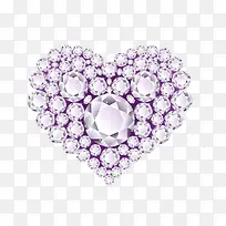 矢量紫色钻石实心心形