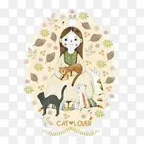 手绘文艺少女