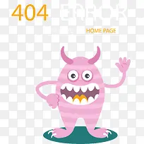 卡通手绘404错误网页插画