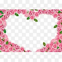 粉色玫瑰心形边框