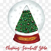 手绘圣诞树水晶球