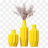 黄色花瓶摆件