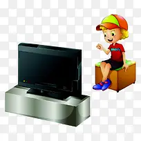小孩子看电视