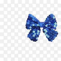 蓝色珠片蝴蝶结发夹