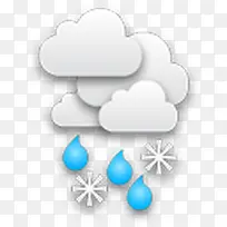 雨夹雪蜱虫的天气图标