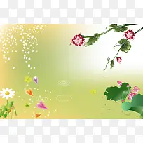 爱心鲜花背景