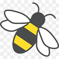 手绘黄色蜜蜂翅膀