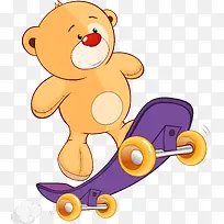 黄色滑板小熊