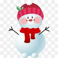 手绘圣诞雪人围巾元素