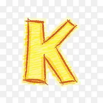 橙色手绘字母k