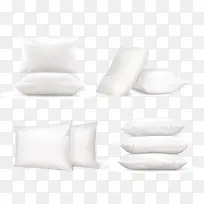 四个白色睡觉枕头