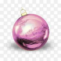 紫色风景圣诞彩球