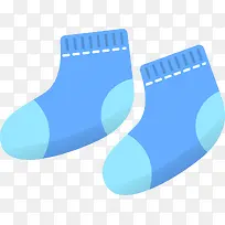 蓝色扁平儿童袜子
