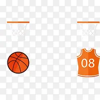 篮球元素篮框篮球衣png
