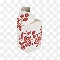 红色花纹陶瓷牛奶盒