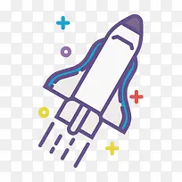 卡通航空航天宇宙火箭