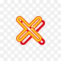 黄色大写荧光字母X