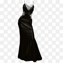 黑色性感吊带长裙