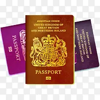 印花纹的英国护照素材