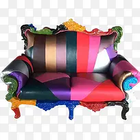 彩色条纹沙发