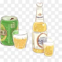 啤酒手绘画素材图片