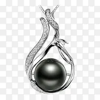 黑珍珠钻石吊坠