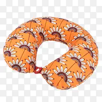 橙色菊花u型枕