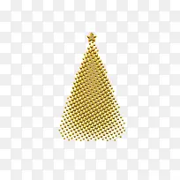 圣诞节卡通金色星星三角素材
