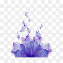 蓝色透明褶皱花瓣背景
