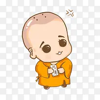 手绘可爱的小和尚