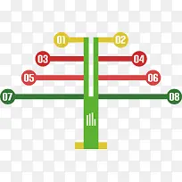 创意树形标签PPT元素