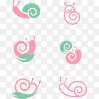 粉色蜗牛设计矢量素材