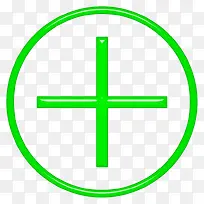 绿色手绘交叉十字架