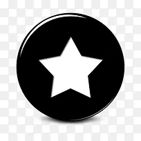 明星光滑的黑色按钮图标