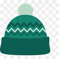 绿色条纹冬季毛线帽