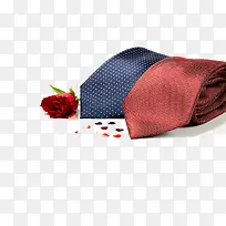 父亲节的领带礼物与玫瑰花