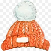 圣诞节橙色卡通帽子装饰图案