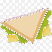 矢量图手绘美味三明治