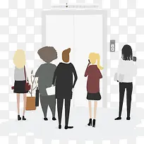 公司上班等待电梯