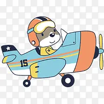 矢量图开飞机的小狗