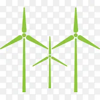 绿色环保矢量风车素材图