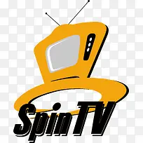 spin tv标志设计矢量