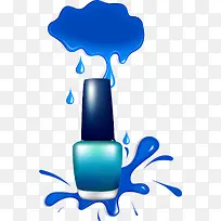 蓝色雨滴指甲油瓶
